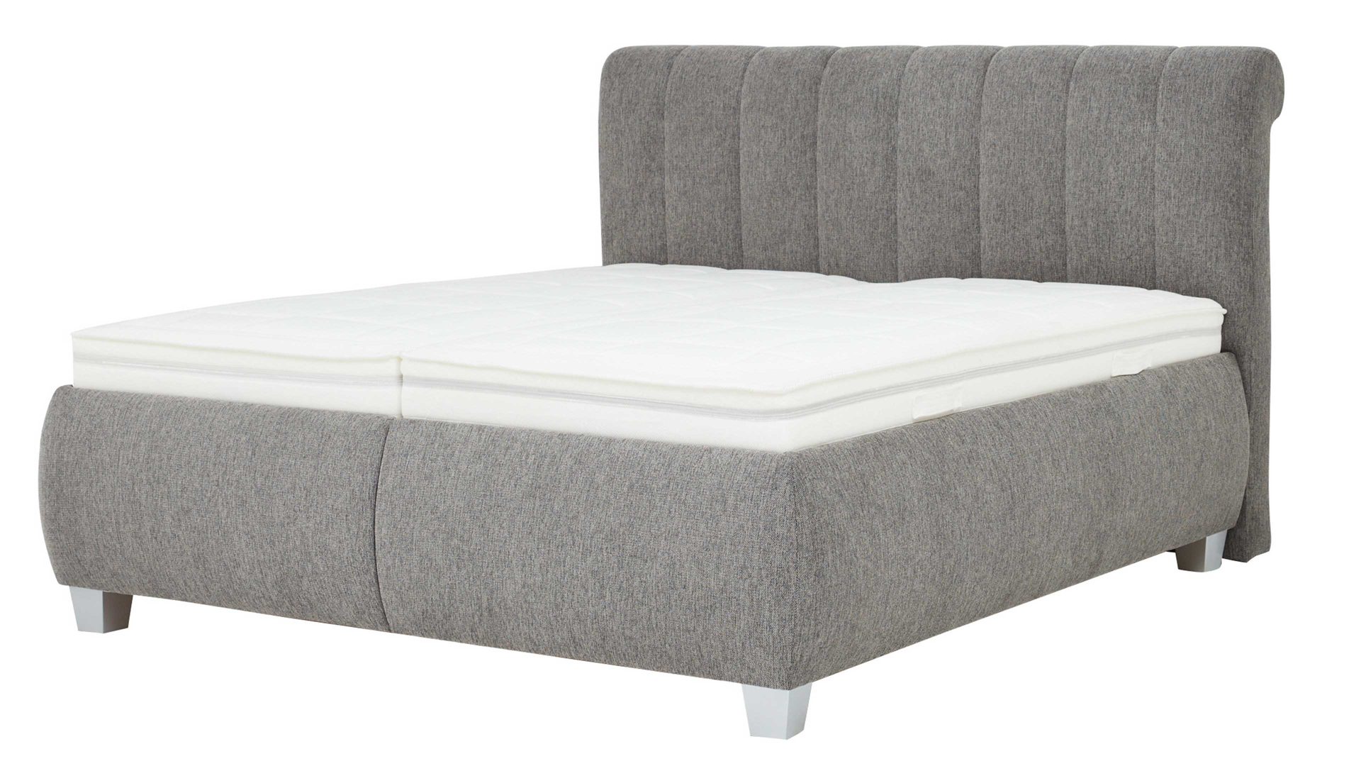 Oschmann Comfortbetten Polsterbett OC-PB20004 ca. 180x200cm in Stoff Brego grau