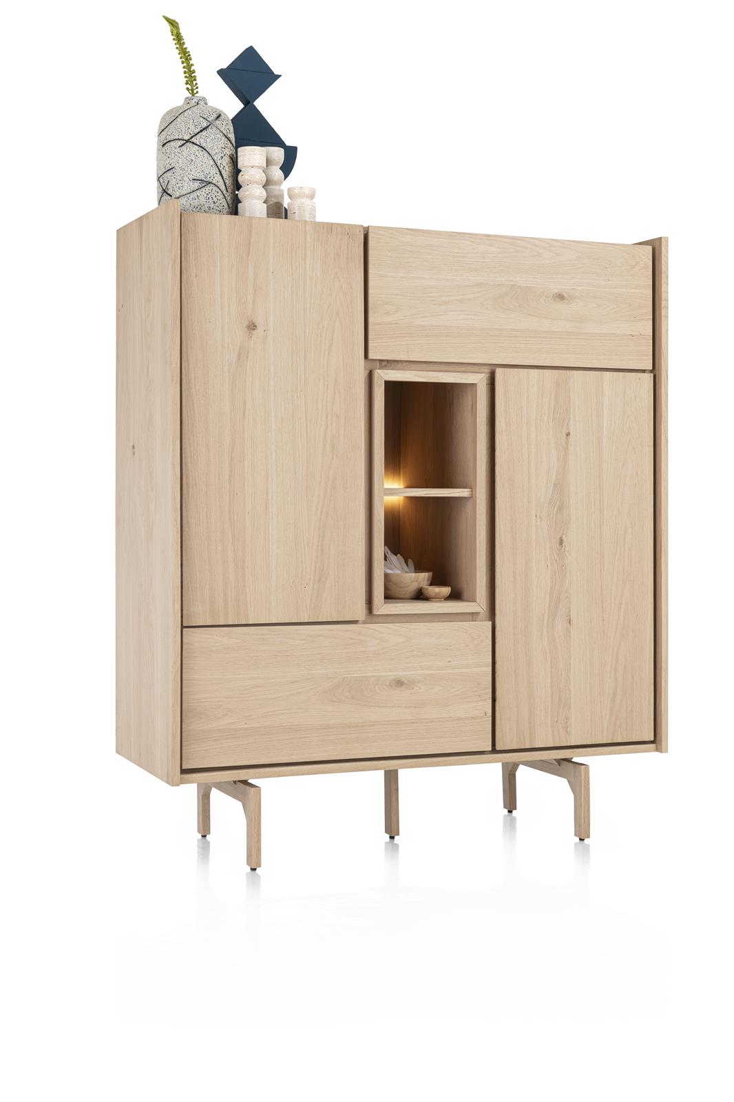 XOOON Highboard VALGARD ca. B120 H140 T45 cm in Eiche natur furniert