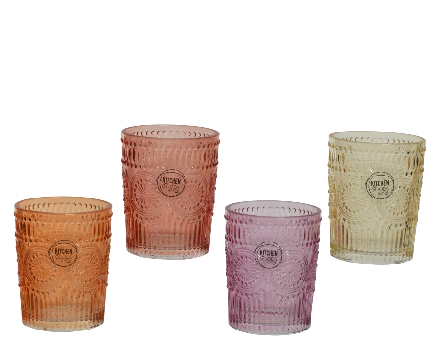 Kaemingk Glas in Farbe Beige/Lila/Orange/Pastellfarben/Rot