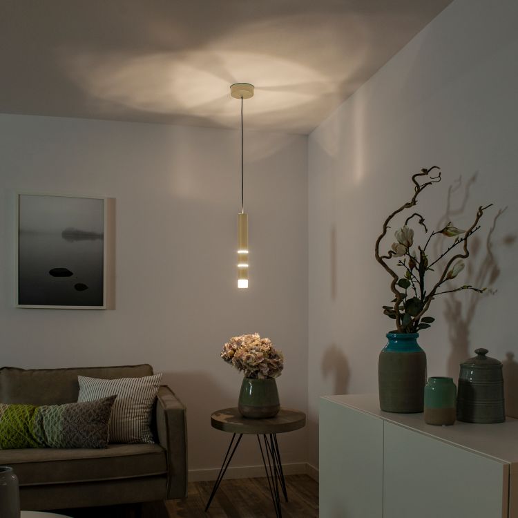 Paul Neuhaus LED-Pendelleuchte Pure-Vega in Messing matt