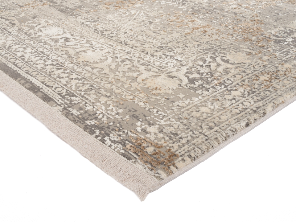 OCI Webteppich Ø ca. 160cm in Farbe grau-gold