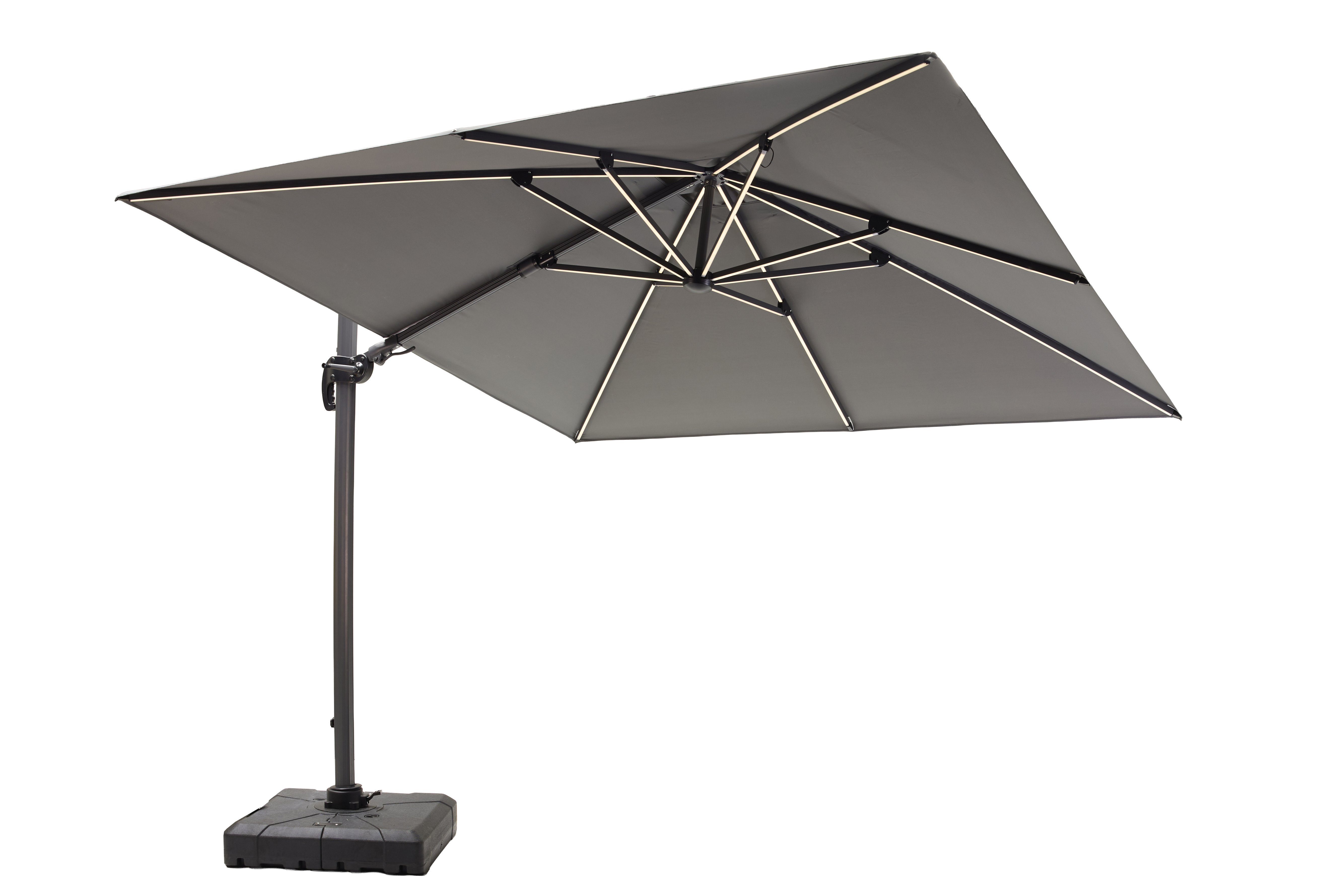 L.C. Wholesaler Ampelschirm NAPOLI mit Bespannung in Polyester grau/Gestell Aluminium anthrazit Ampelschirm in Grau, Wohnen, Terrasse, Baldachin, Sonnenschirm