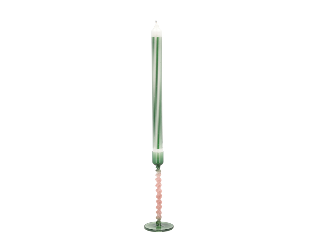Villa Collection Glaskerzenhalter 7,4 cm in Farbe grün/rosa