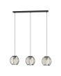 Eglo Leuchten Pendelleuchte WAVERTON 92x22x110 in Textilband beige/Holz schwarz