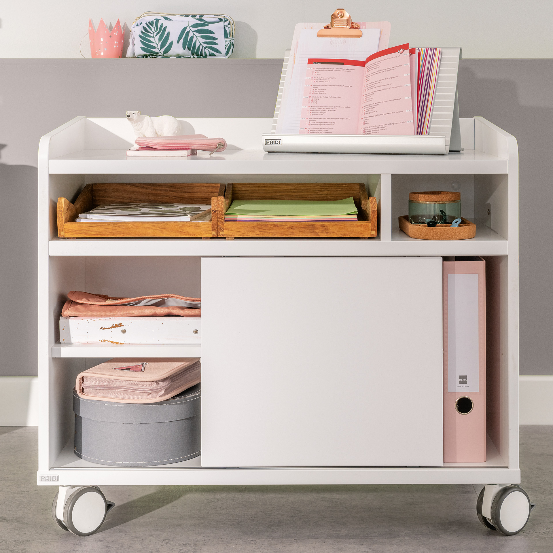 Paidi Rollcaddy SCHOOLWORLD in Dekor kreideweiß