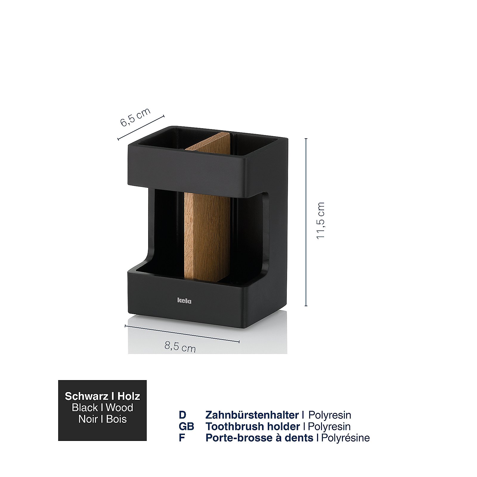 Kela Zahnbürstenhalter Cube CUBE in schwarz, Kiste, Mobiliar, Schublade
