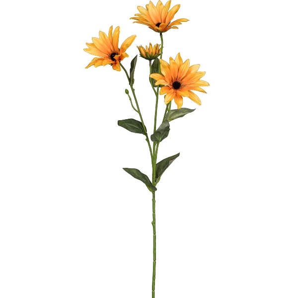 Gasper Margeritenzweig x 4, in Farbe Orange, Blume, Gelb, Stielblume, Kunstpflanze, Blüten