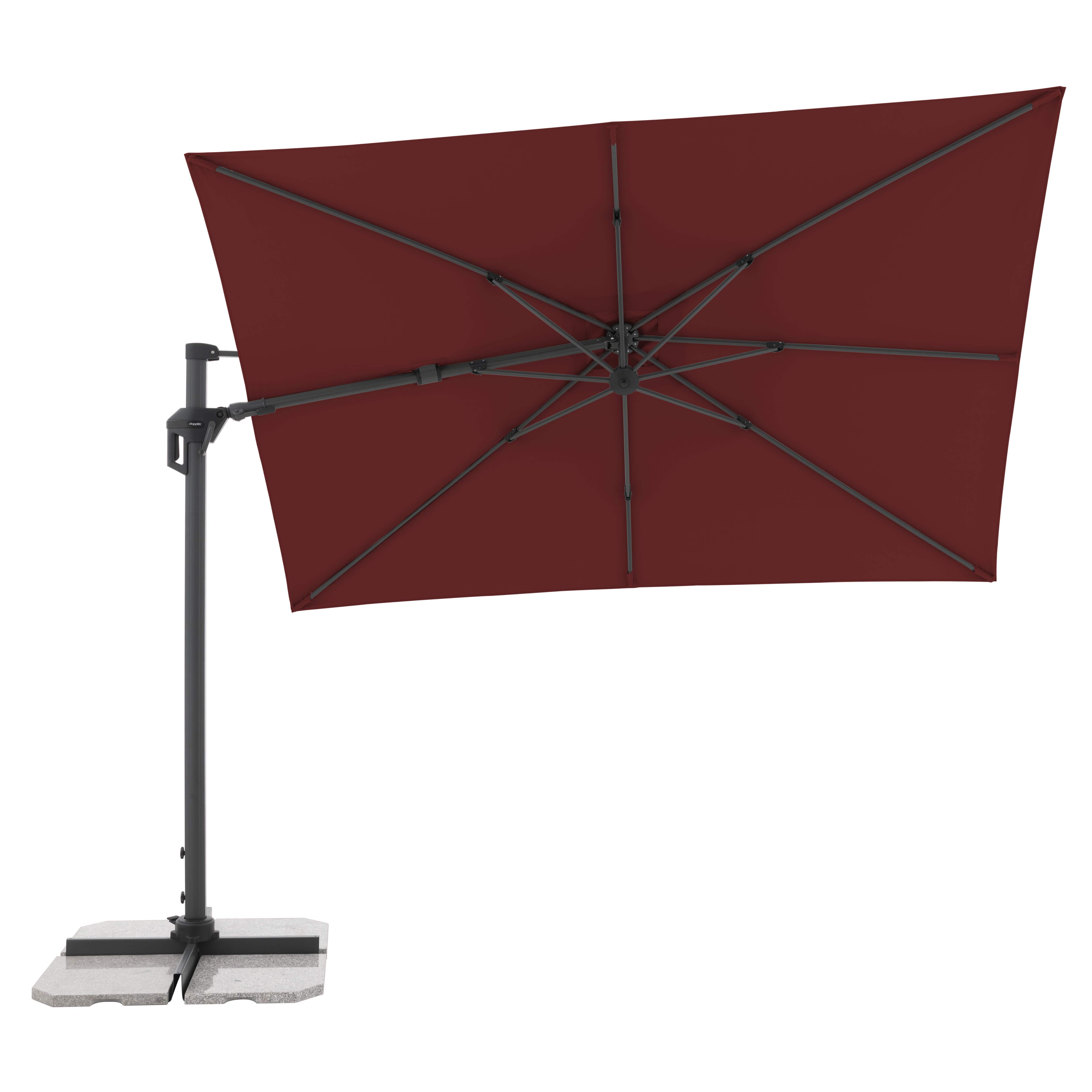 Doppler Pendelschirm ACTIVE GREEN in bordeaux, Sonnenschirm, Schirm, Garten, Stativ, Rot