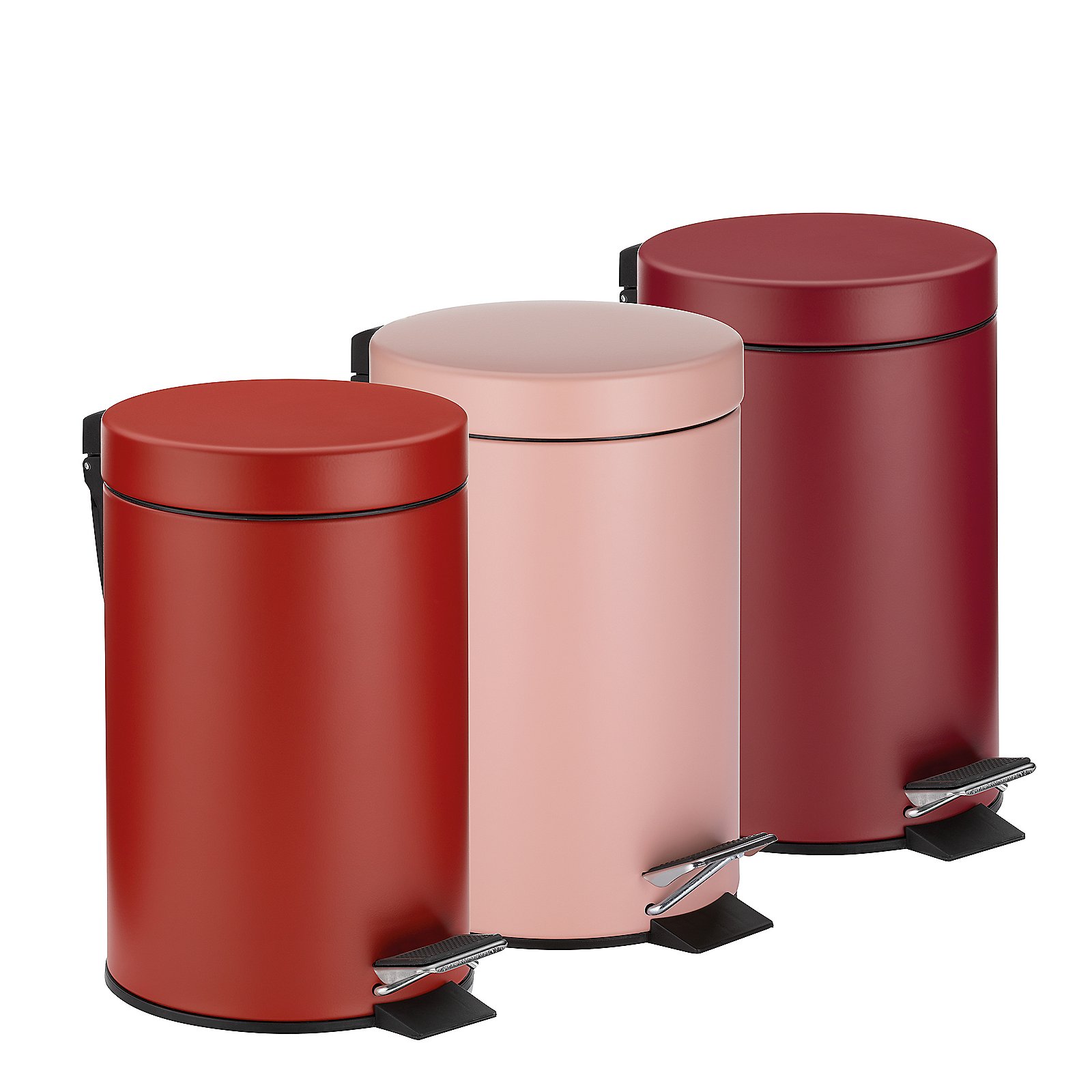 Kela Kosmetikeimer Monaco ROSE in Metall perlrosa, Abfalleimer, Mülleimer, Pedalbehälter, Trio Abfalleimer, metallisch, Abfalleimer, Trashcan, Abfallbehälter, Pedalabfalleimer, Rund