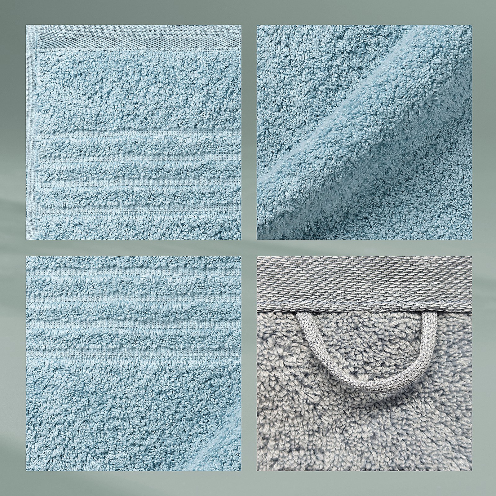 Kela Gästetuch Leonora nebelblau LEONORA in nebelblau, towels, bath, cotton, blue, rugged texture