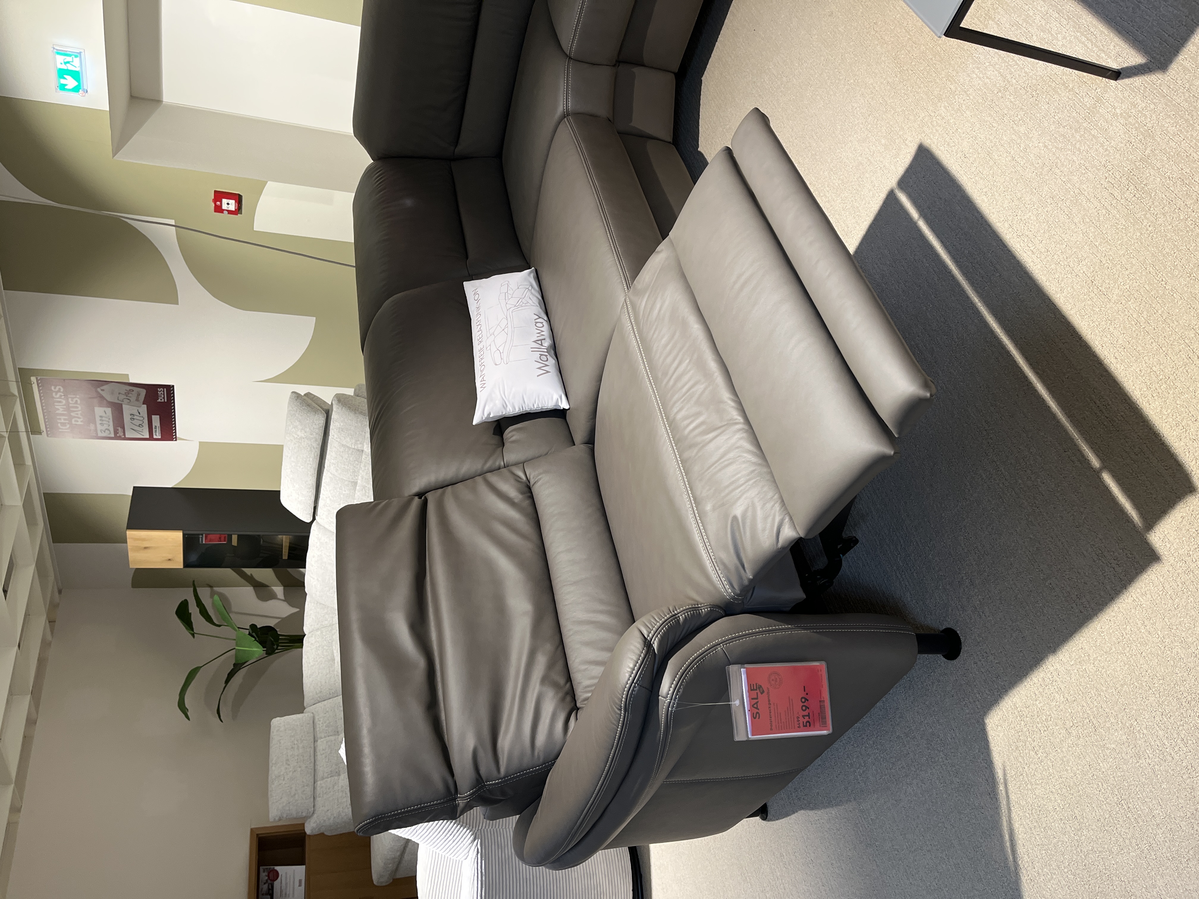 Modulmaster Polstereckgarnitur MM-PN1148 Grau, Sofa, Lounge-Sessel, Grau, Ledersessel, verstellbar