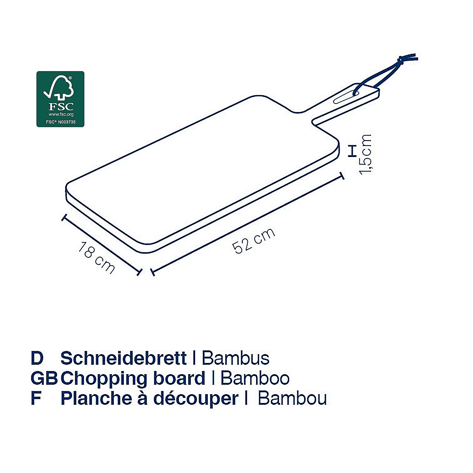 Kela Schneidebrett Cosma in 52x18cm, Computerausrüstung, Elektronik, Hardware, Adapter