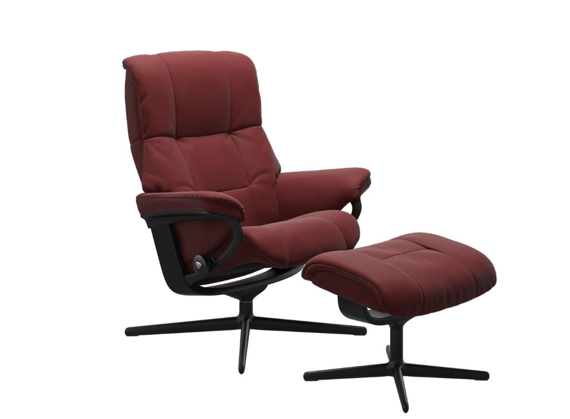 Stressless Sessel mit Hocker MAYFAIR ca. B92 H103 T128 cm in Leder Paloma 58 cherry