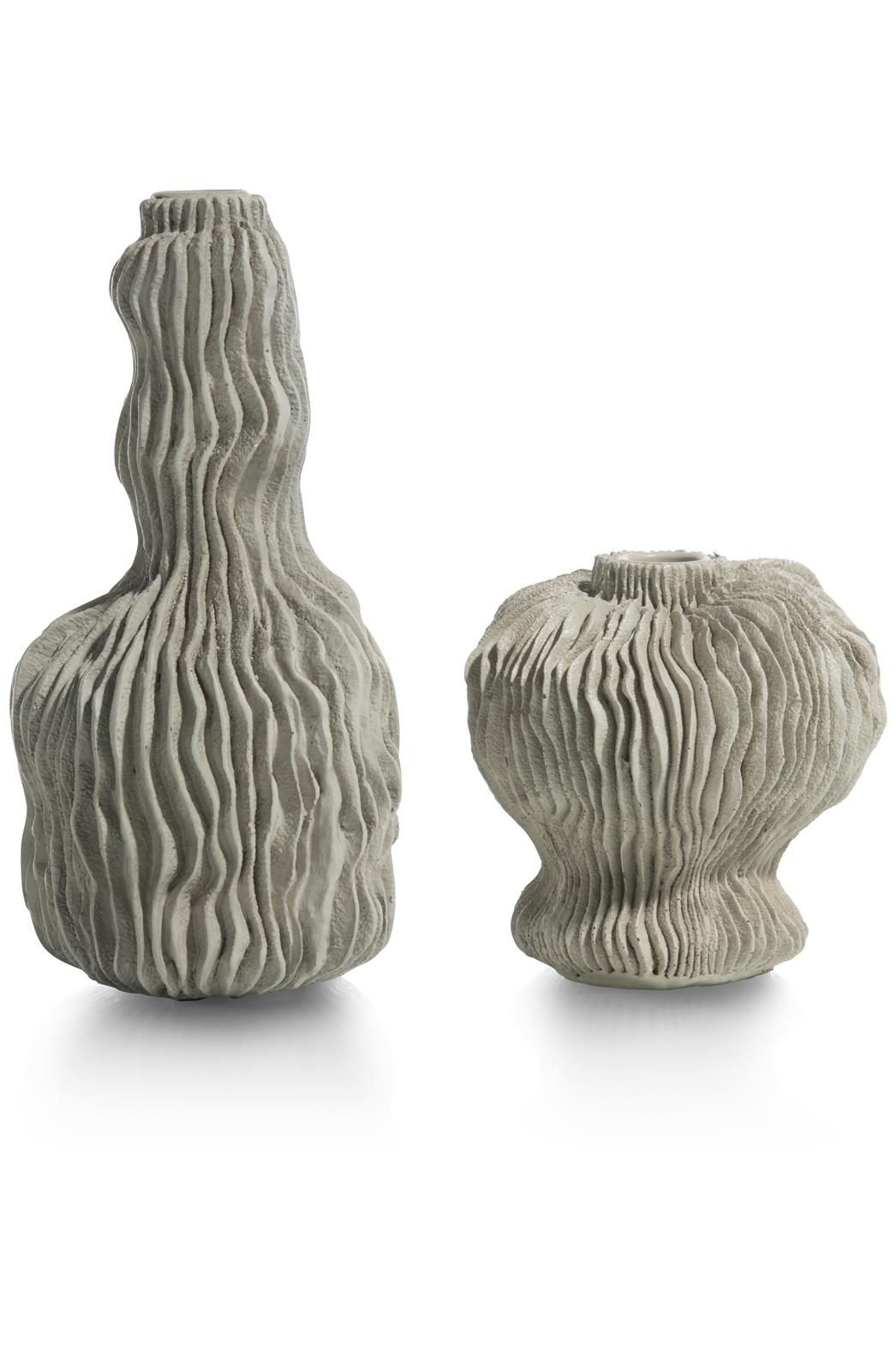 Coco Maison Kerzenhalter LOKI ca. B13 H12 T13 cm in Polyresin/Stein grau
