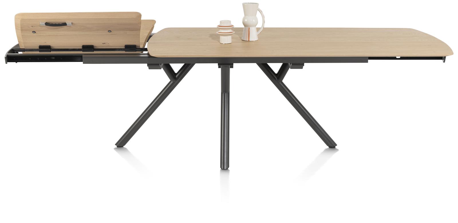 XOOON Tisch 170x100+60cm Novello NOVELLO 51812-NAT, Esstisch, Klappbarer Tisch, Holzplatte, Metallgestell, ausziehbar
