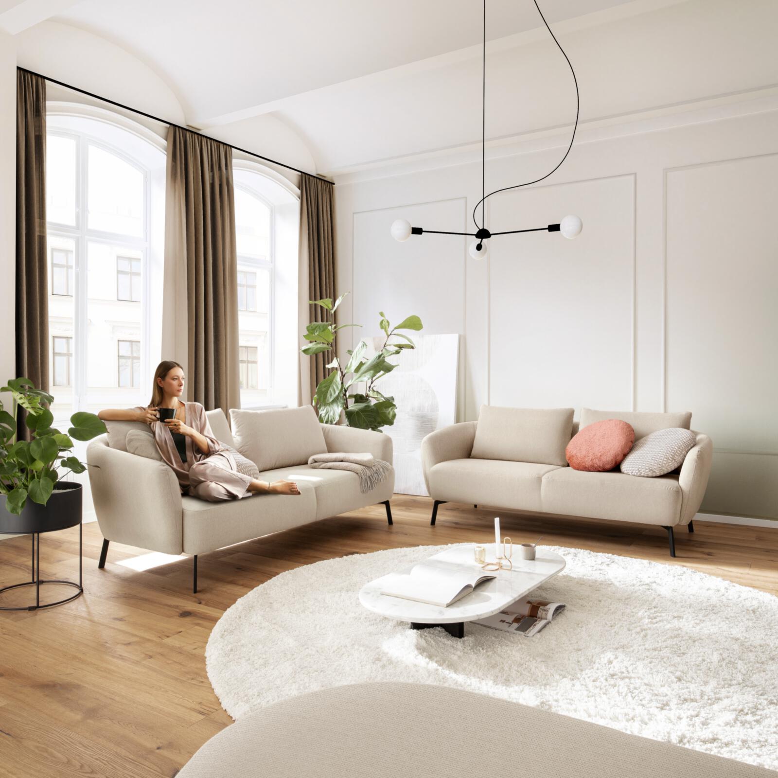2,5-Sitzer in Stoff Simply clean nature 2,5-Sitzer in Stoff Simply clean nature, Dekoration für Zuhause, Teppich, Mobiliar, Couch, Person