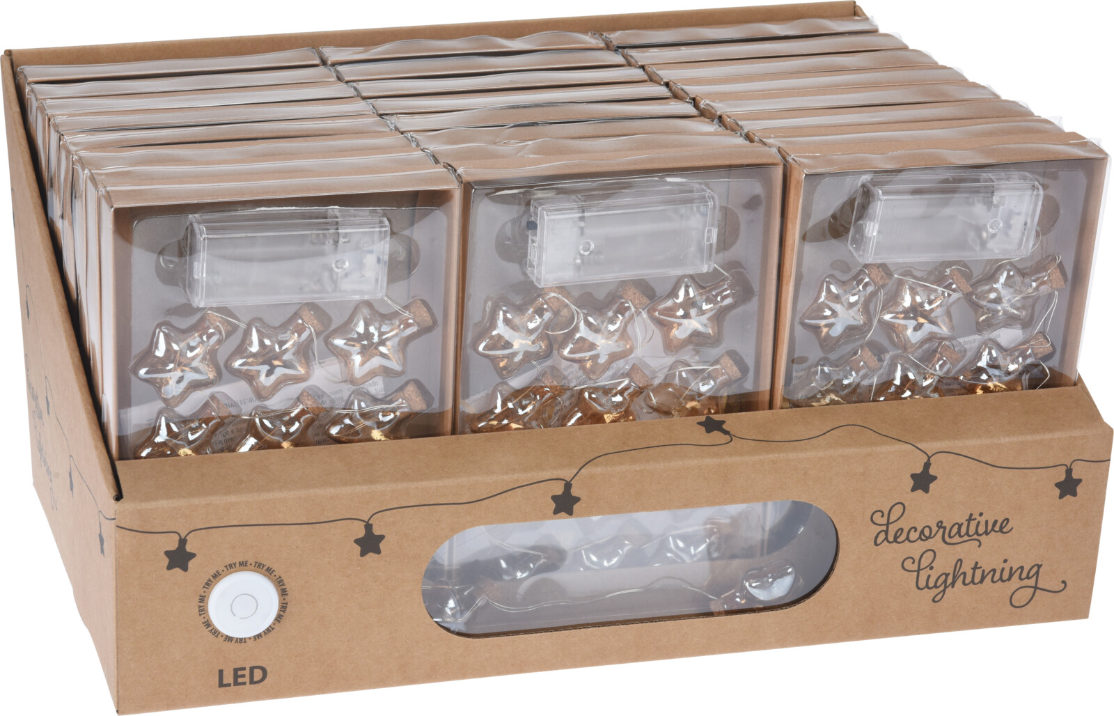 Sternengirlande LED Bernstein, Kiste