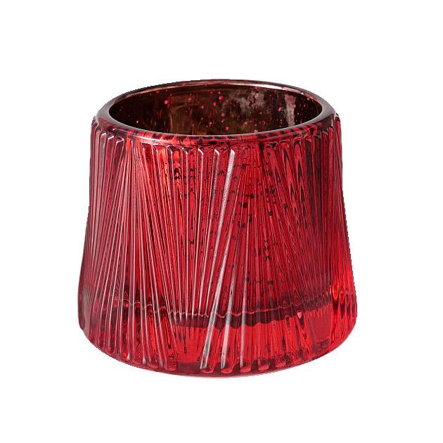 Boltze Teelichthalter ca. H7 cm, D8 cm in 350 Rot, Pokal, Zubehör