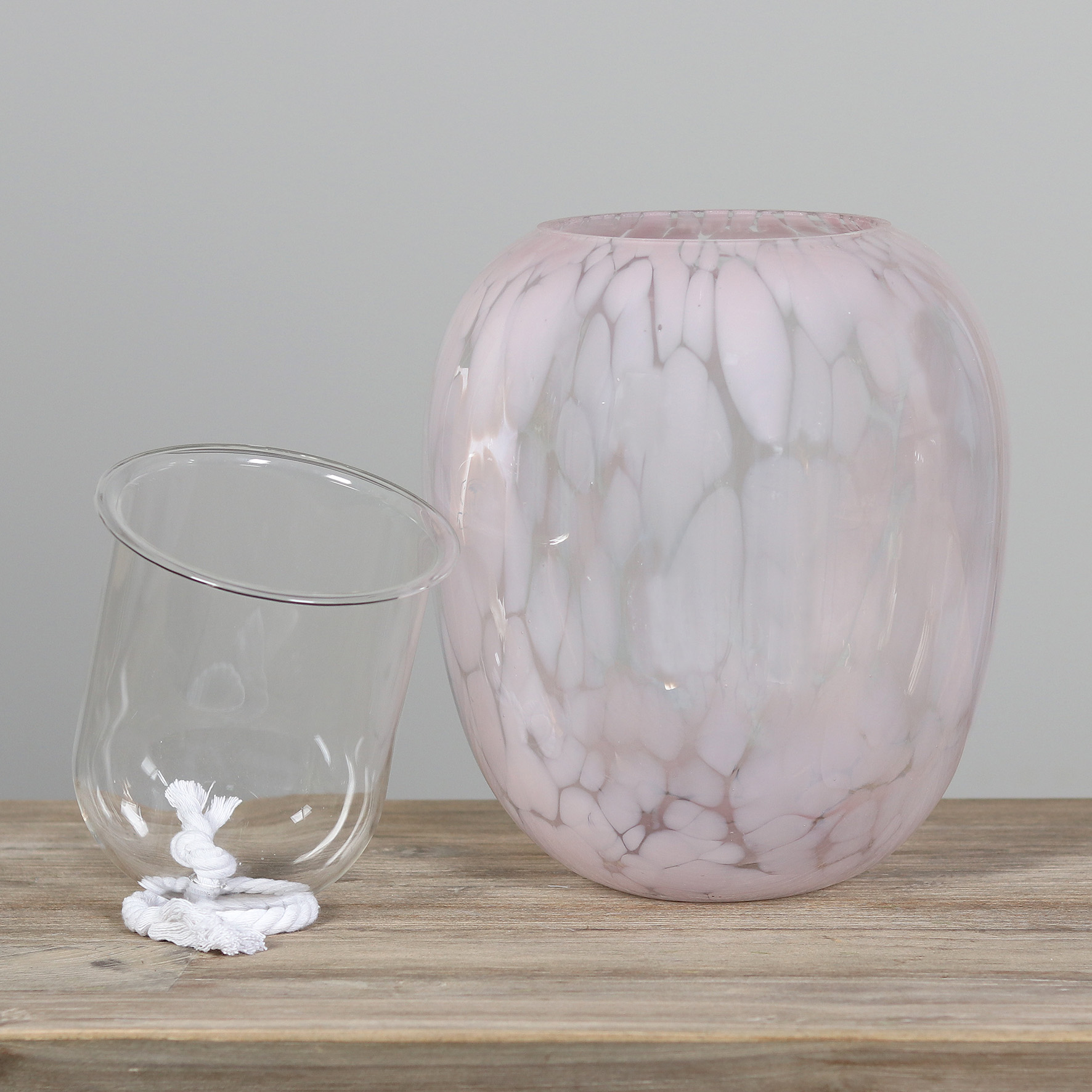 DPI Glasvasen in Farbe rose, Glas, Einmachglas, Töpferei, Kelch, Porzellan