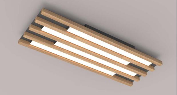 Interliving LED-Deckenleuchte IL9347 INTERLIVING-9347 in Eichenholz, Switch Dimmer