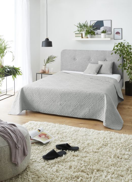 Ibena Tagesdecke NANCY 220x250cm in Farbe silbergrau