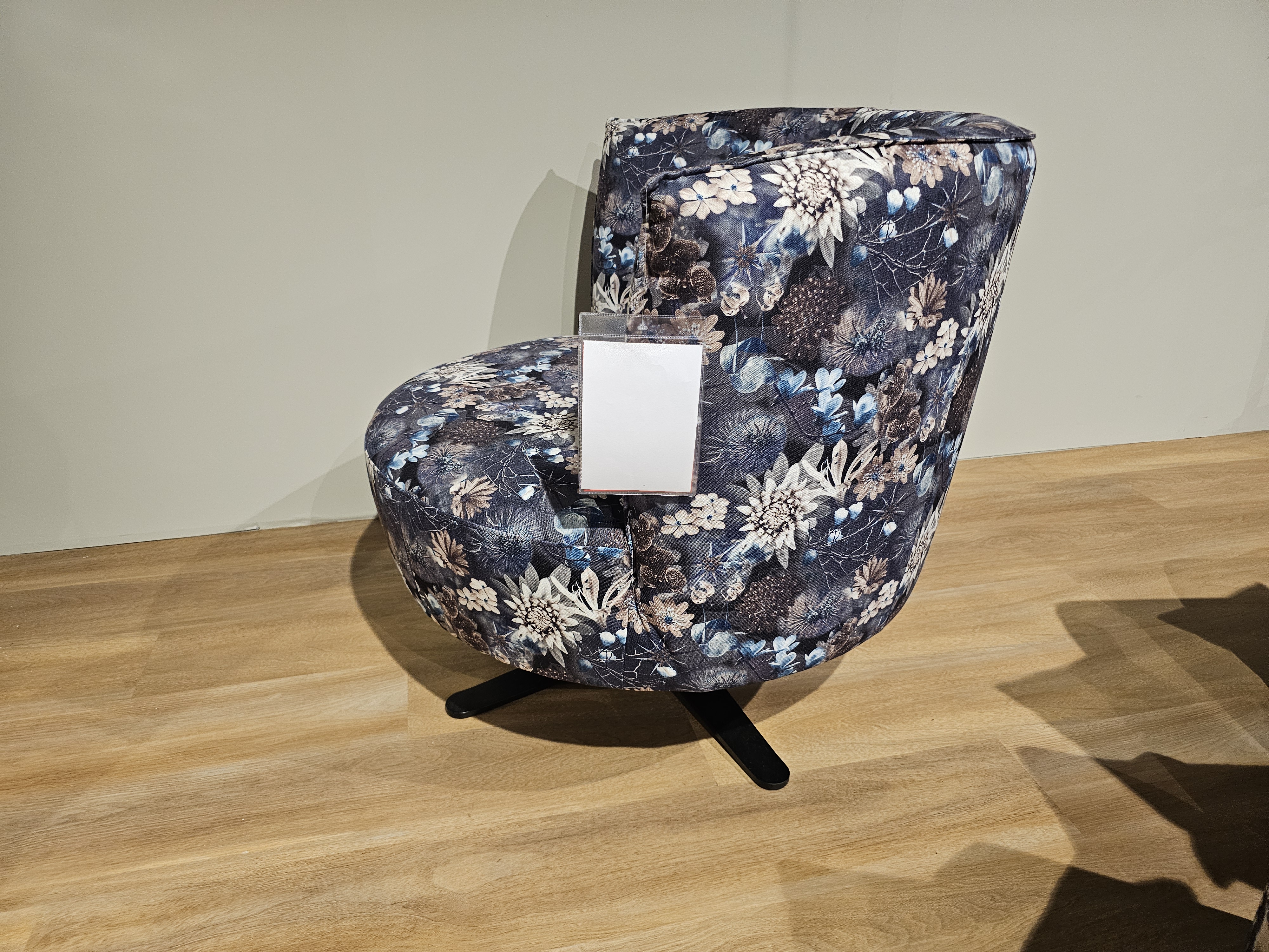 Drehsessel, Sessel, Blumenmuster, Stoffbezug, Drehstuhl, Polsterstuhl