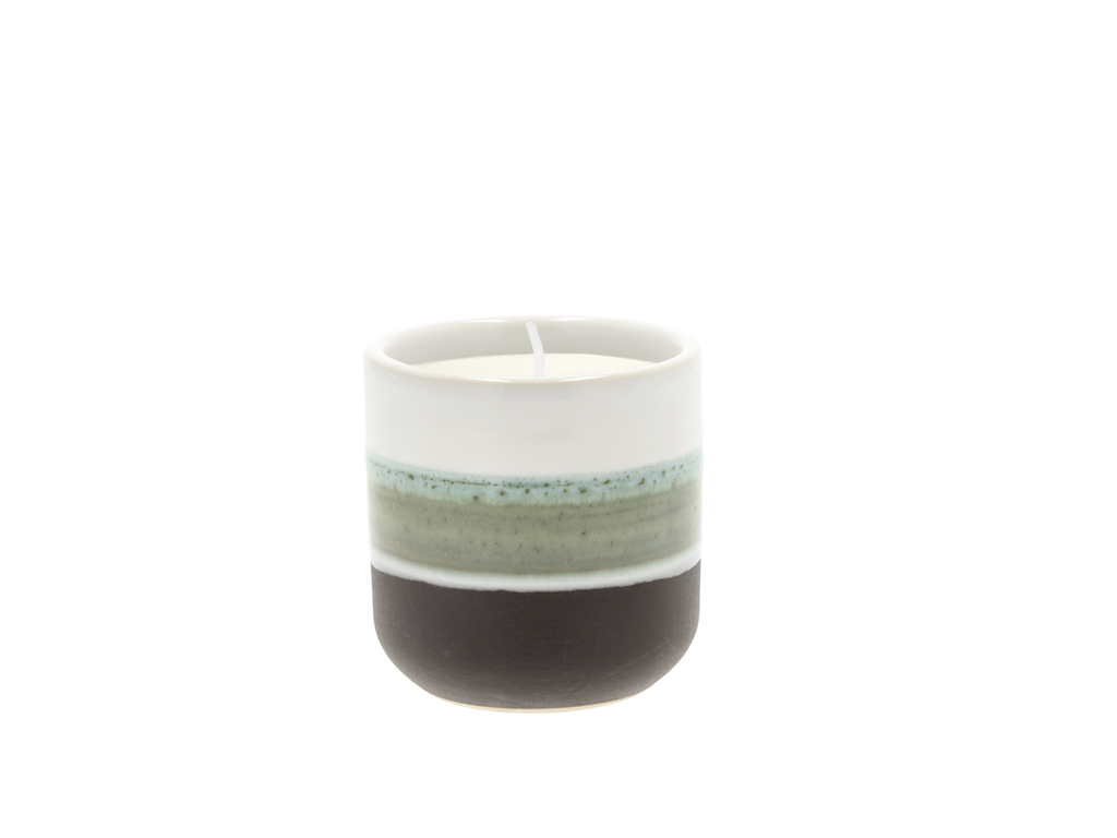 Villa Collection Duftkerze 7 cm in Farbe weiss/grün