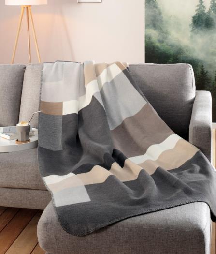 Biederlack Decke ca. 220x240cm in Farbe Black Part, Decke, Dekoration für Zuhause