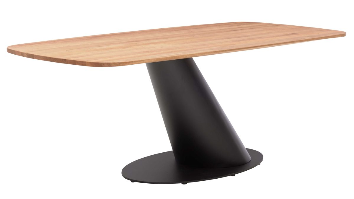 Interliving Esstisch IL 5121ca. 200x100cm in Platte Charaktereiche massiv/Gestell Metall schwarz