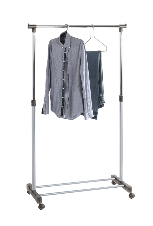 Haku Möbel Rollgarderobe in alu-chrom-grau, BHT ca.90x95(170)x43cm