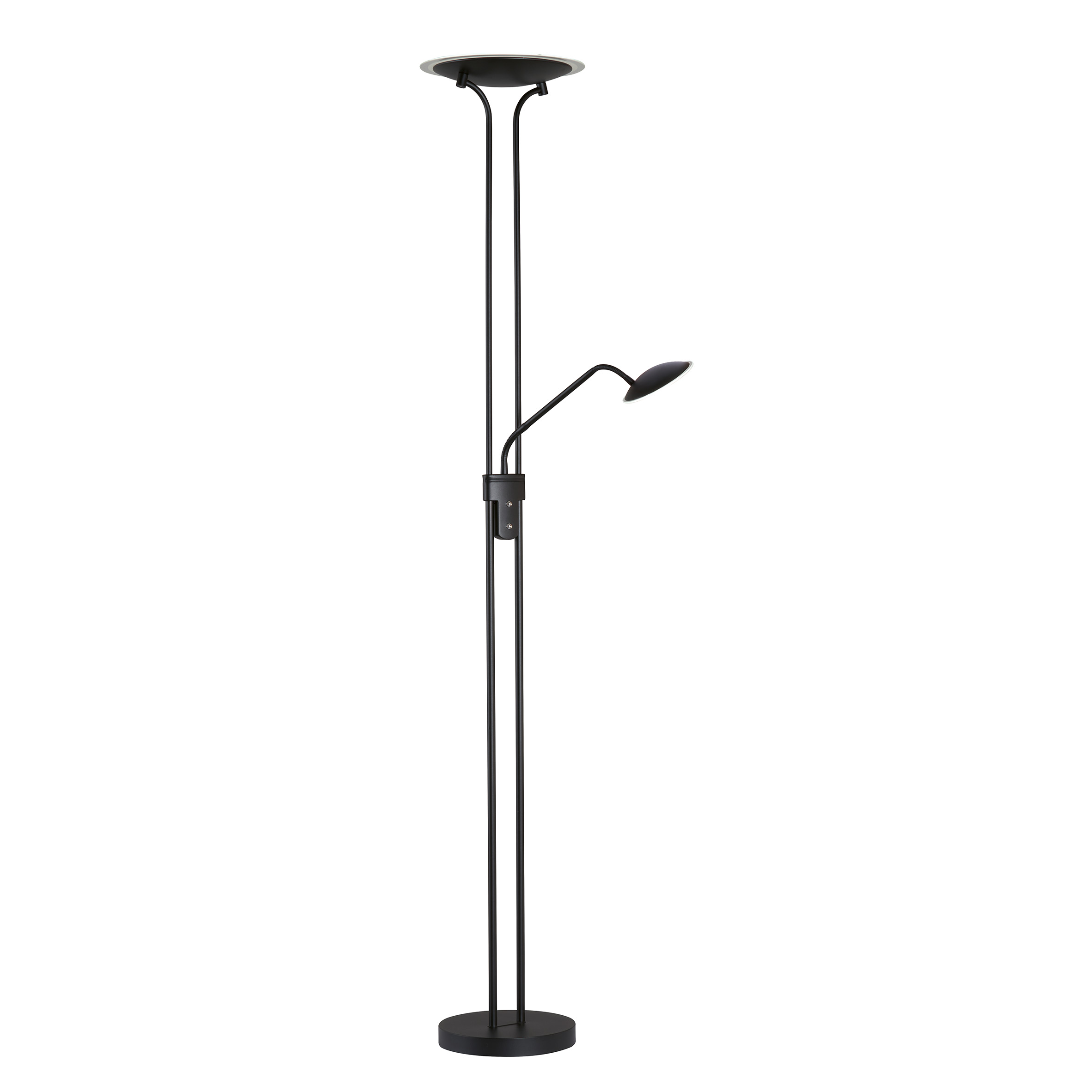 Fischer & Honsel LED-Stehleuchte TALLRI 1-flammig in Farbe Metall sandschwarz/Fluter Glas d.35cm, Fischer & Honsel LED-Stehleuchte TALLRI in Metall sandschwarz