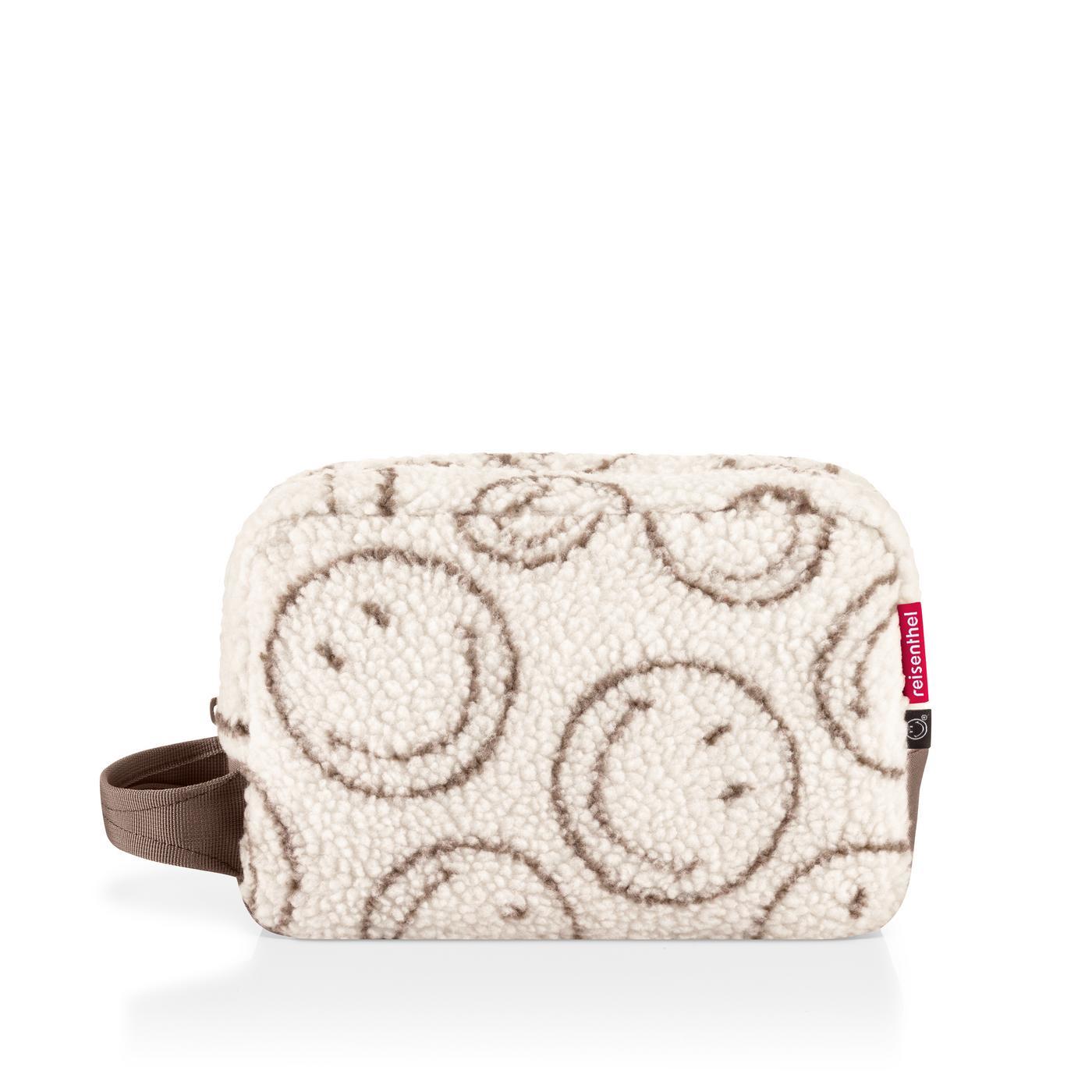 Reisenthel COSMETICPOUCH M in Farbe smiley® teddy chocolate, Gürteltasche, Beltbag, Smileys, Kreis-Logo, Fleece-Optik