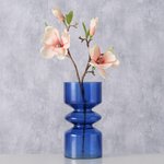 Boltze Vase Nelika in Farbe Glas lackiert blau