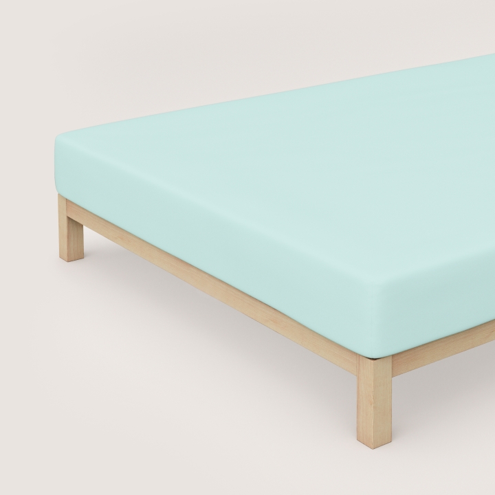 Schlafgut Pure Spannbettlaken ca. 140x200-160x220cm in Farbe Petrol Light