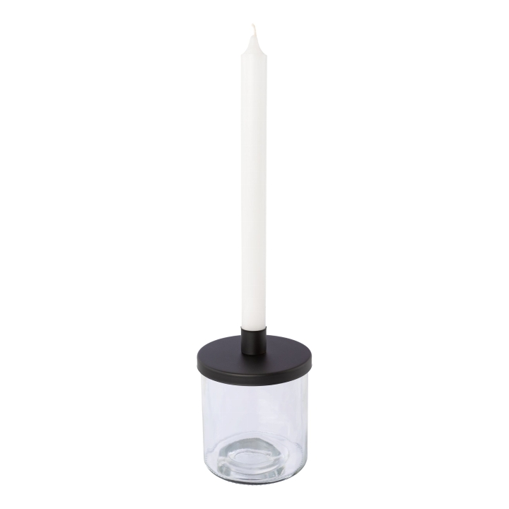 Gasper Glas m.Metallaufsatz in Farbe Schwarz