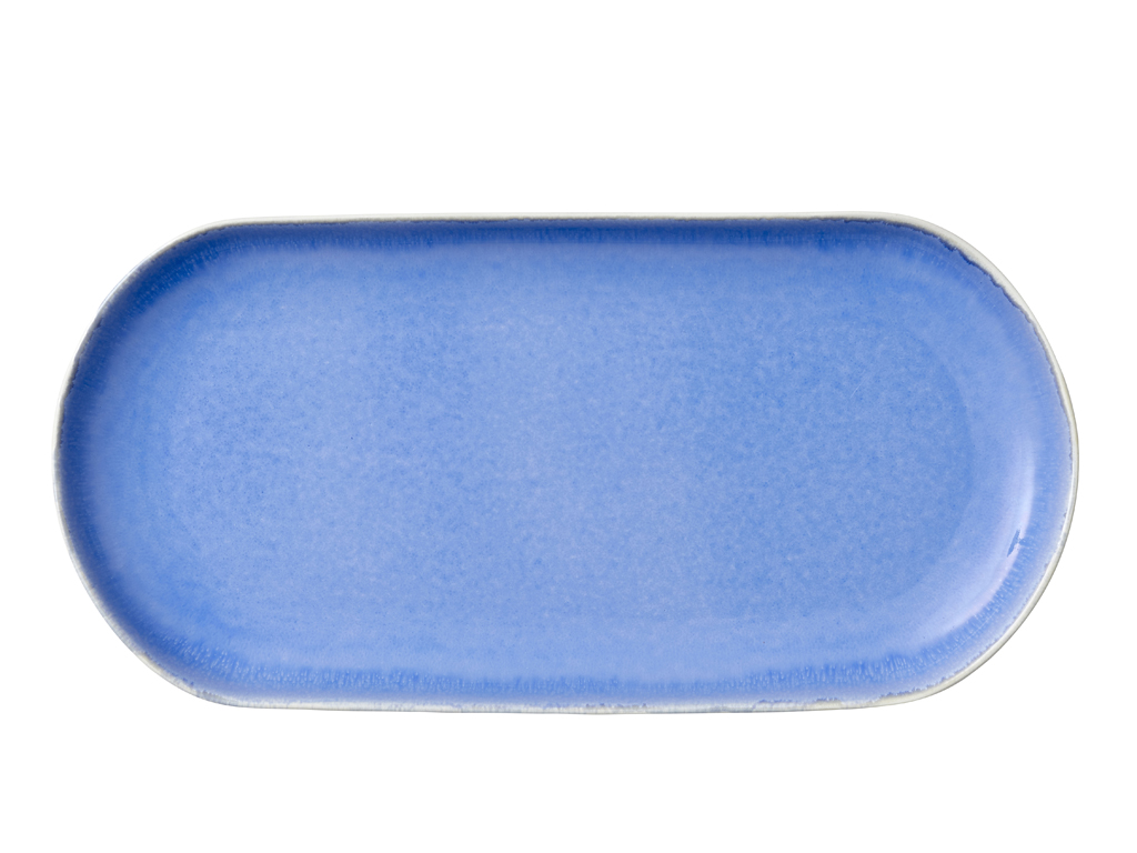 F&H Servierplatte STUDIO ROUND NORTH in Farbe Matte white/Shiny river