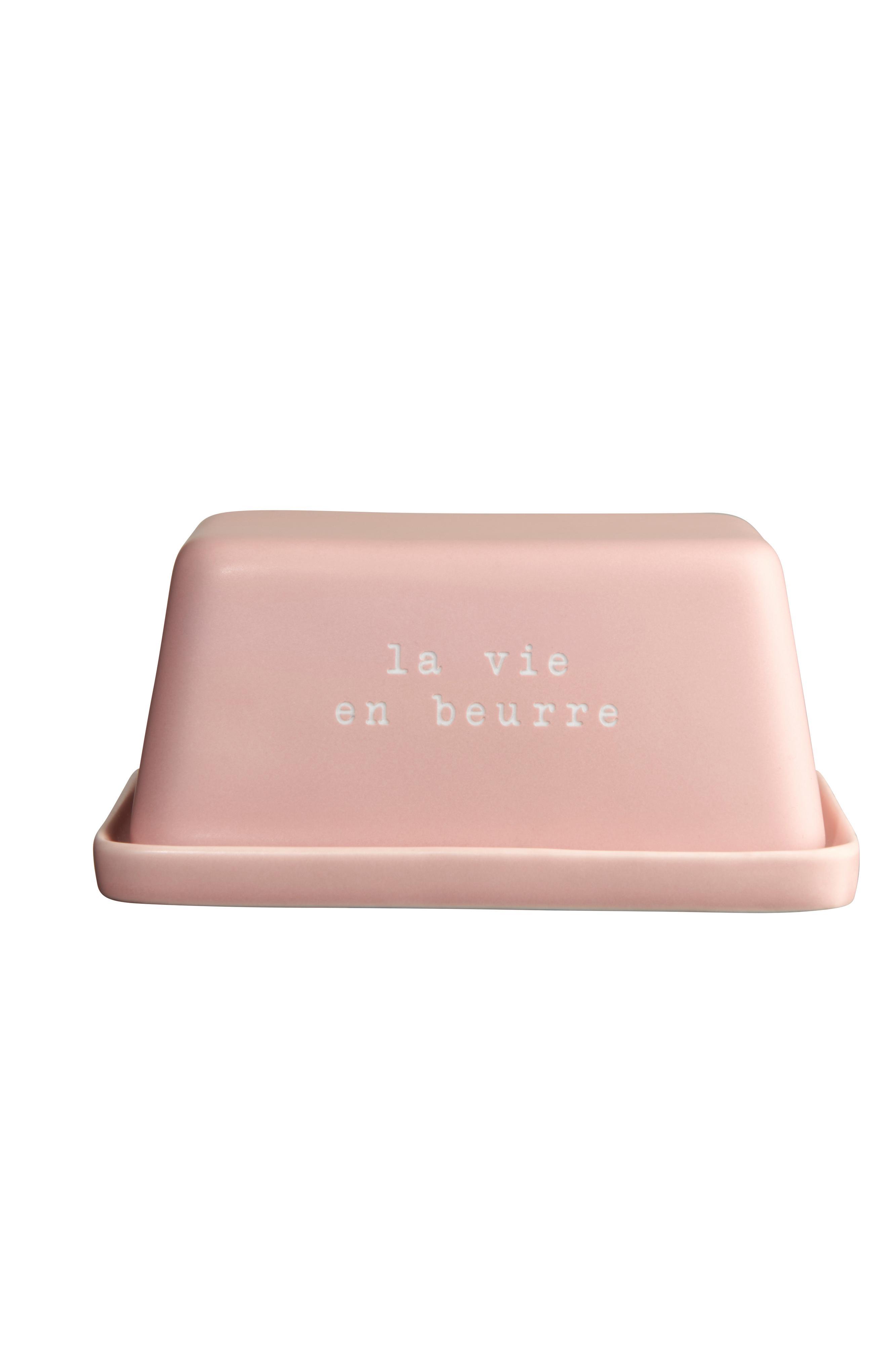 ASA Selection Butterdose HEY! in Farbe rose, butter dish, pink, soap dish, soft rounded, text motif