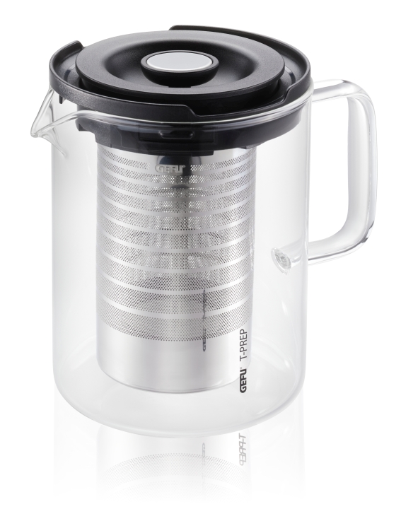 GEFU Teekanne T-PREP in Farbe schwarz/transparent