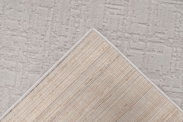 Webteppich GALA ca. 160x230cm in Farbe silver, Teppich, Rug, Streifen, Naturfaser, Kante