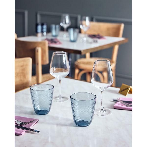 CreaTable Gläser Pampille in Farbe Eisblau glänzend, Weinglas, Gläser-Set, Tischglas, Stielglas, Trinkgläser