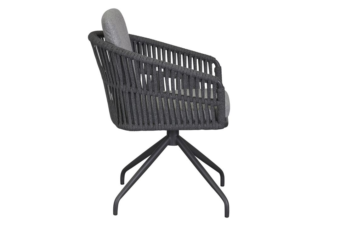 L.C. Wholesaler Drehstuhl GENUA in Farbe Rope anthrazit, Moebel, Stuhl, Kissen, Dekoration für Zuhause