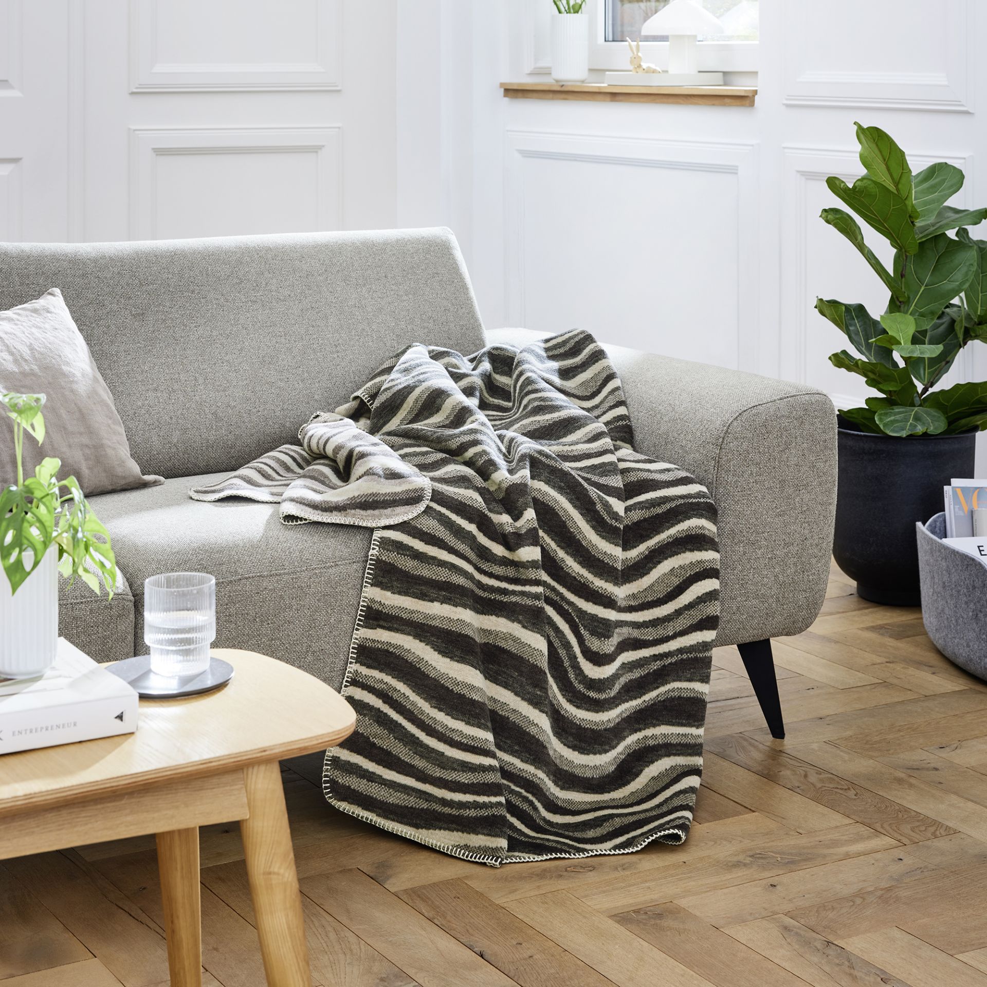 Ibena Jacquard Decke Savannah SAVANNAH ca. 150 x 200 cm in braun/beige, ca.150x200cm