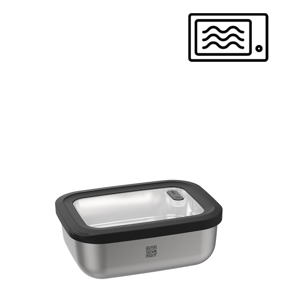 GEFU Frischhaltedose PROVIDO in Farbe schwarz/silber