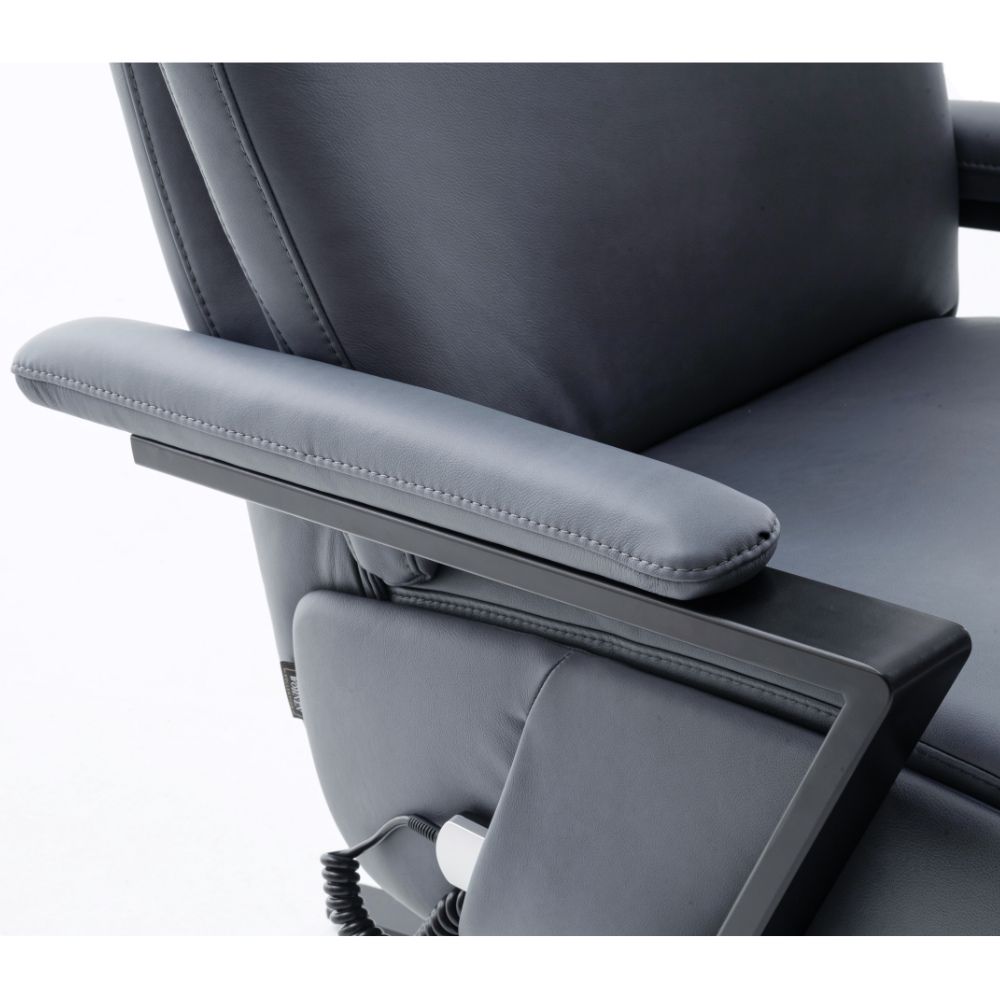 Relaxsessel IMPULS LAZYLINE 3-motorisch Herz Waage in Leder Evita grey blue