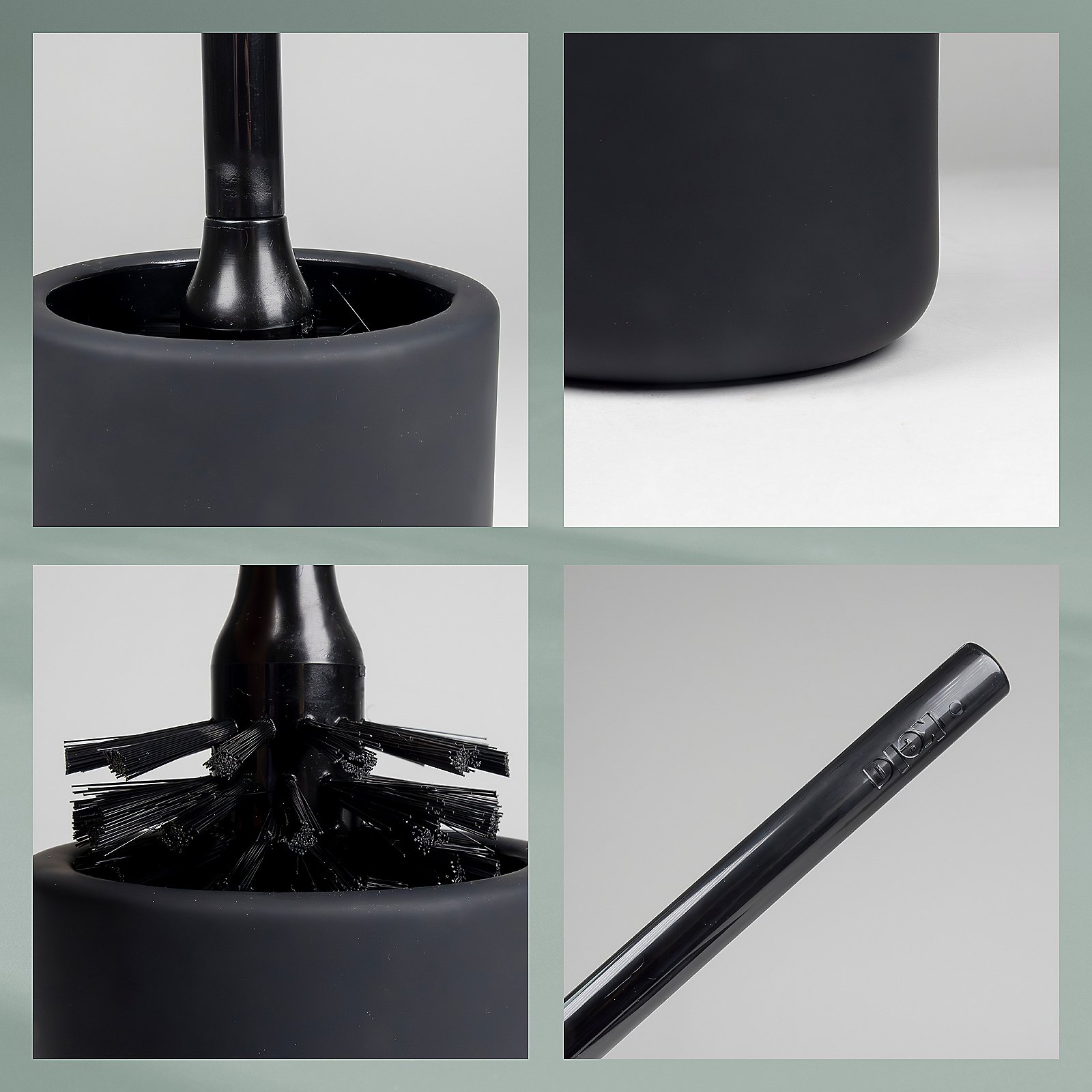 Kela WC-Garnitur SANA in Farbe Schwarz, Staubpinsel, Dichtungsbasis, Kunststoff, Schwarz, Reinigungsbürste, Mascara, Makeup, Wand, Bürste, Flasche