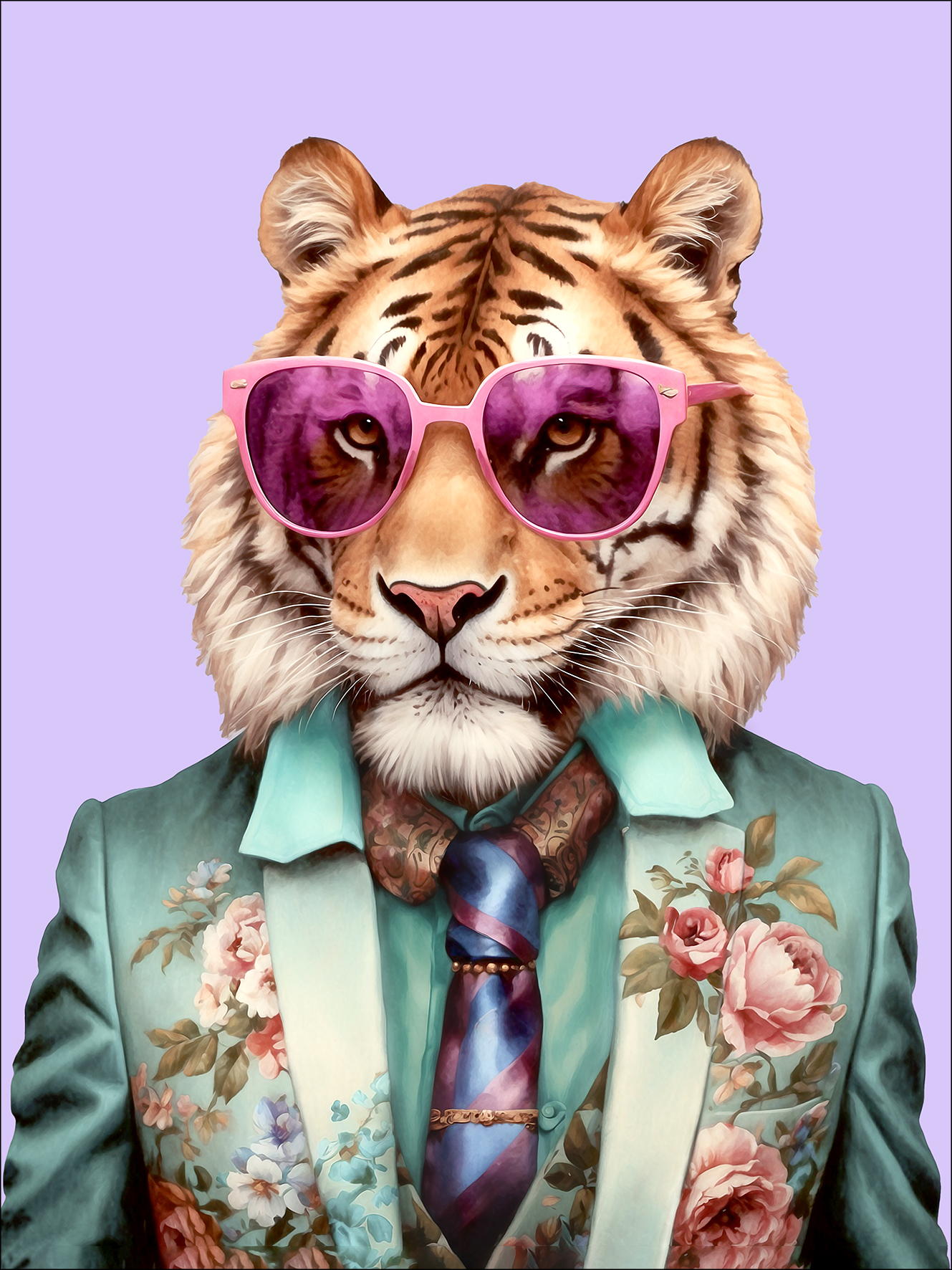 PRO ART Glas-Art 80x60cm Tiger With Glasses