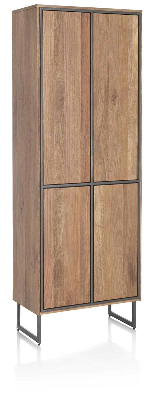 Henders & Hazel Schrank TRAPANI ca. B75 H210 T42 cm in Mango furniert smoked lack., Schrank, Vitrine, Eiche, Holzoptik, Metallbeine