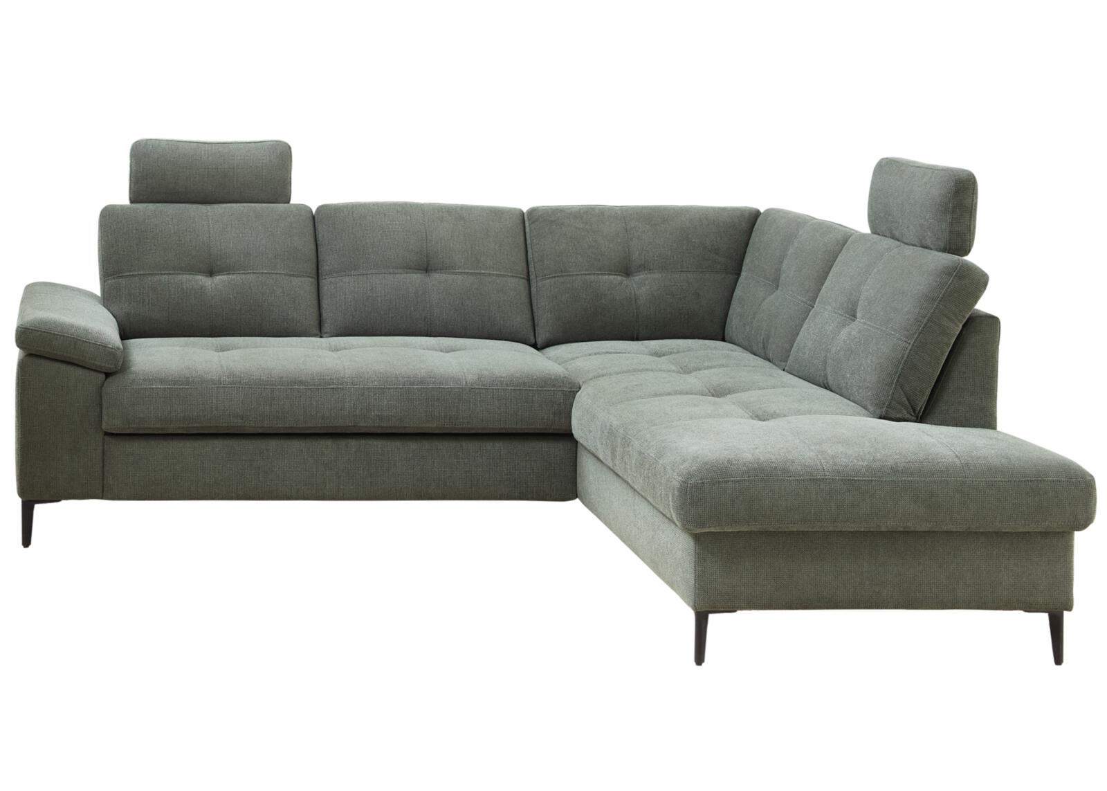 Polstergruppe WALI ca. 244x196cm ca. 184x115cm in Coroni grün, ecksofa, grün, tuch, ocs, wohnzimmersofa