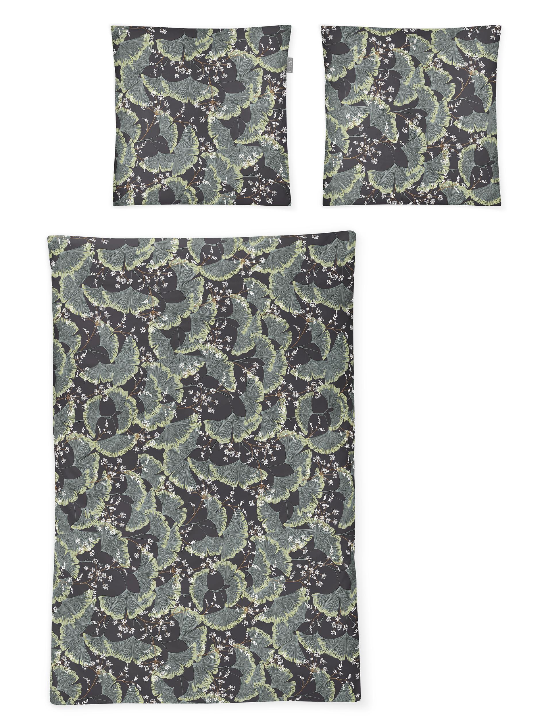Irisette Mako-Satin-Bettwäsche SKY ca. 155x220 cm in Farbe grau