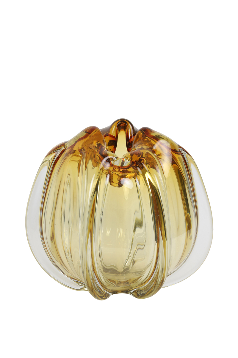 Light & Living Vase 24,5x22cm in Glas bernstein Light & Living Vase 24,5x22cm in Glas bernstein
